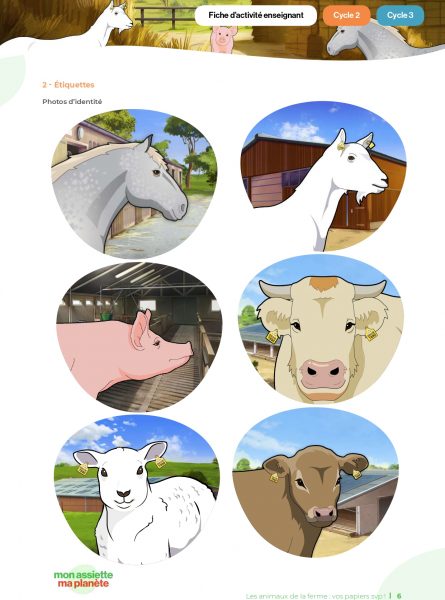 Jeu pédagogique : activité sur les animaux de la ferme - MAMP