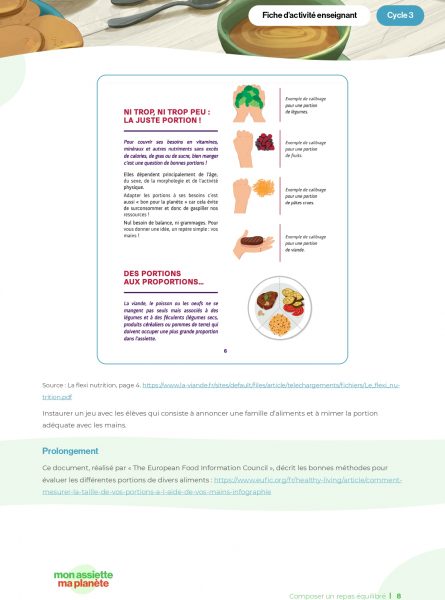 Ressource pédagogique : jeu sur l'équilibre alimentaire - MAMP